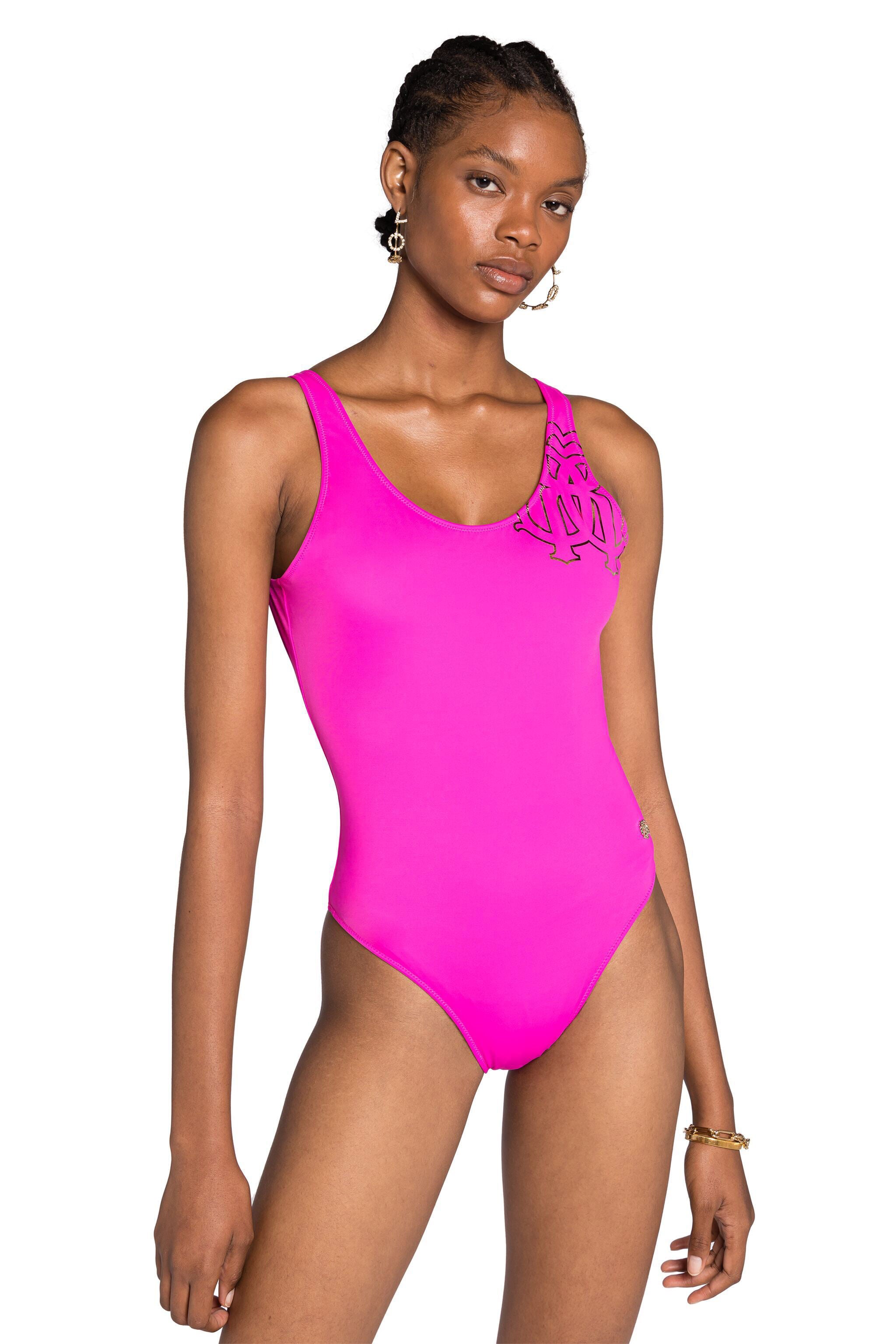 RC RC Monogram-Print Swimsuit RC RC Monogram-Print Swimsuit Fuchsia KSW01W-LL002