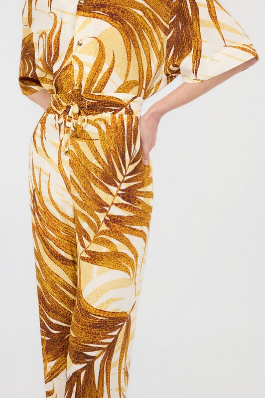 JC Golden Palm Print Trousers DAFFODIL WFT160-WF507