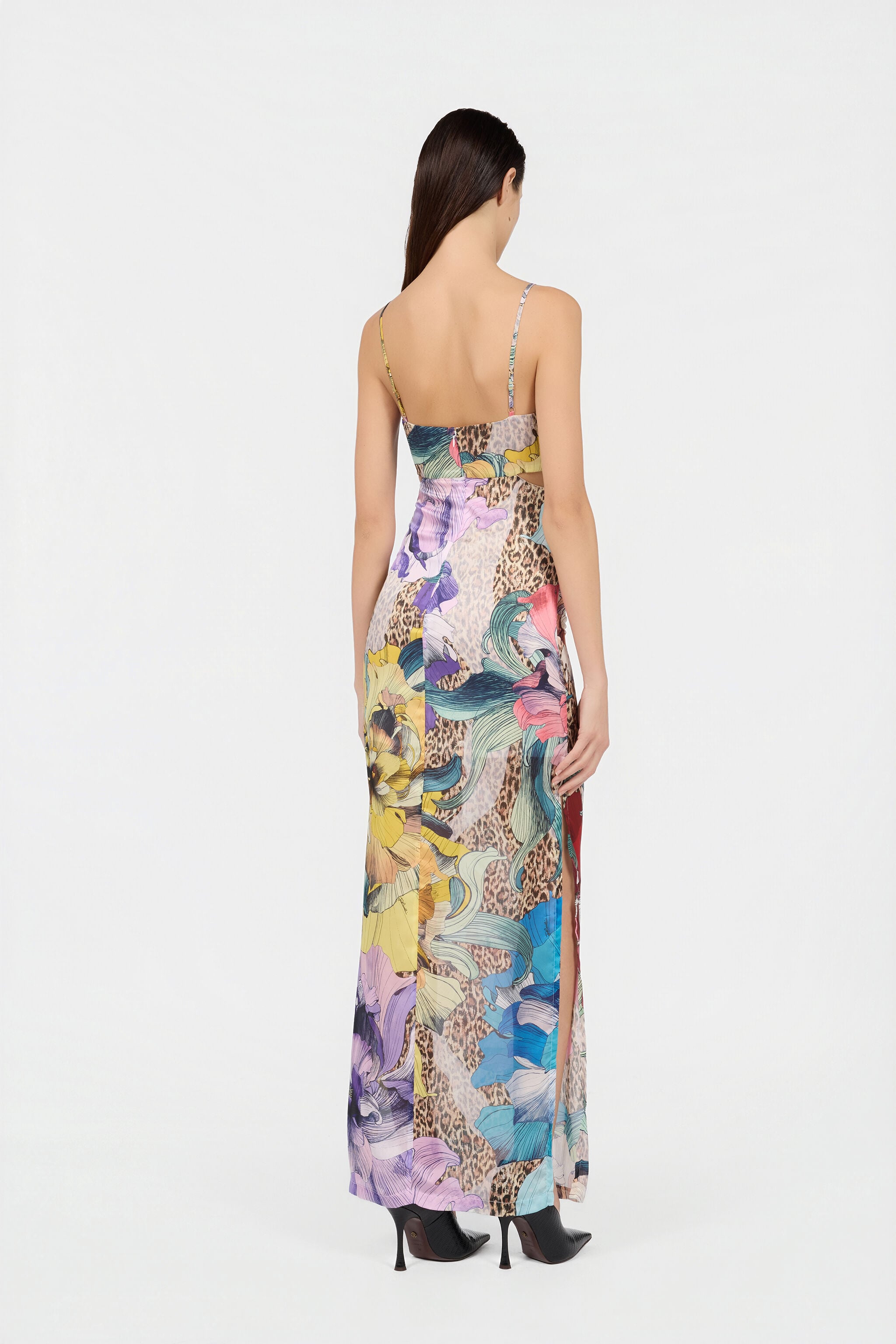 JC Flower Multicolor Print Dress MULTICOLOR SCURO UFT184-UF250