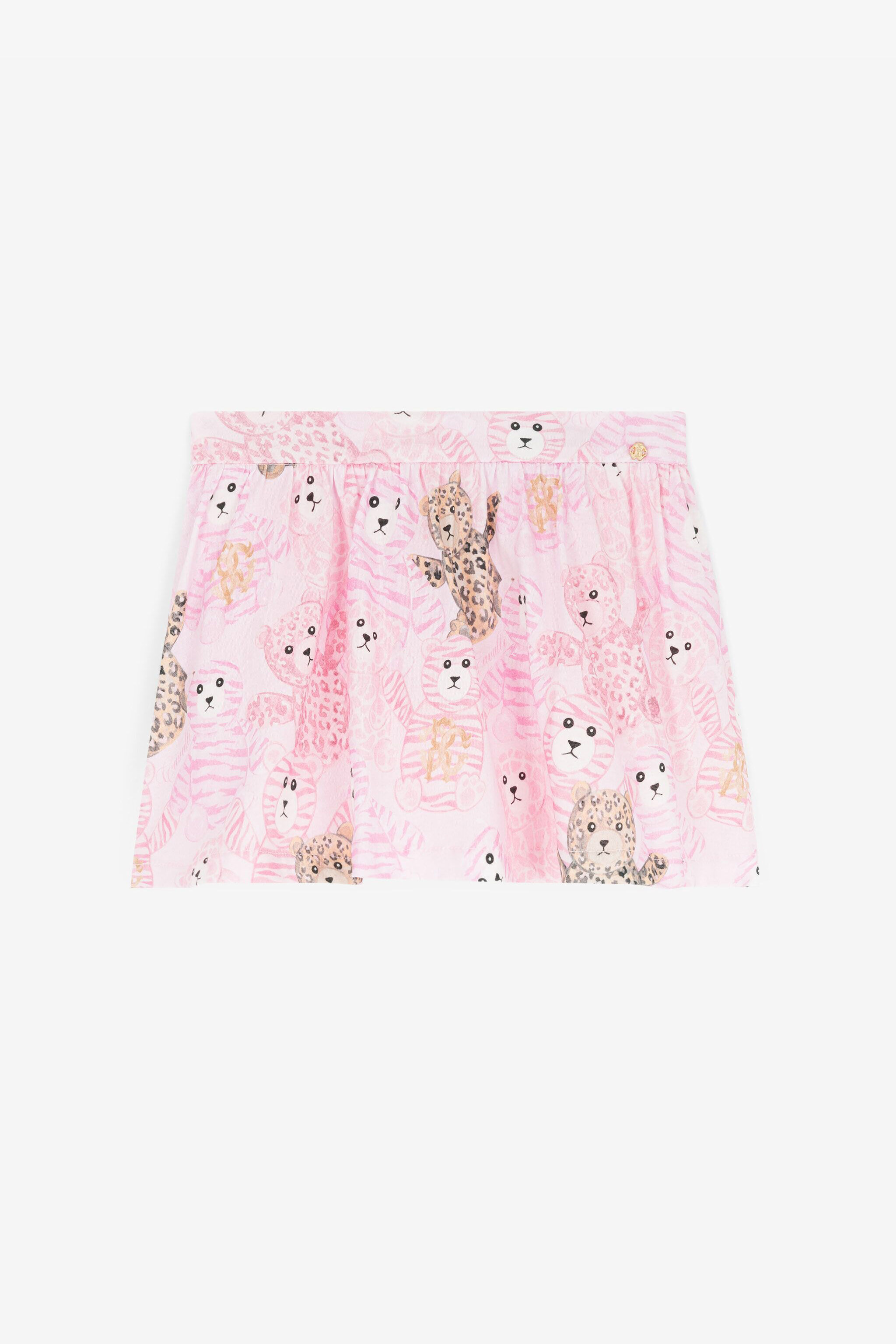 JU Gonna con stampa Teddy Bear Rosa RJT301-7GG79