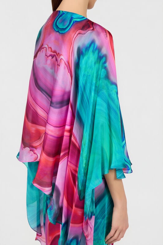 RC Maxikleid aus Seide mit Agata-Print RC Maxikleid aus Seide mit Agata-Print VERDE/ROSA VWT199-TYR79