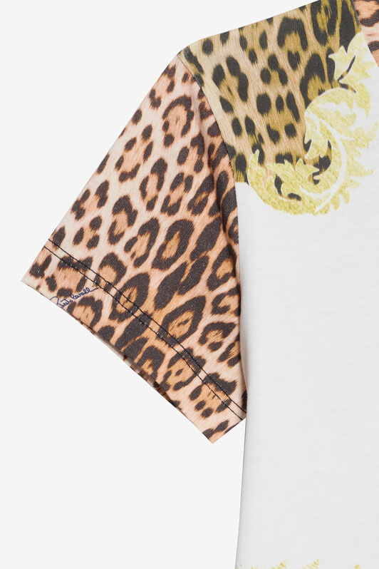 JU T-Shirt Bianco Latte Con Stampa Jaguar Skin MILKY WHITE VJT62C-JD001