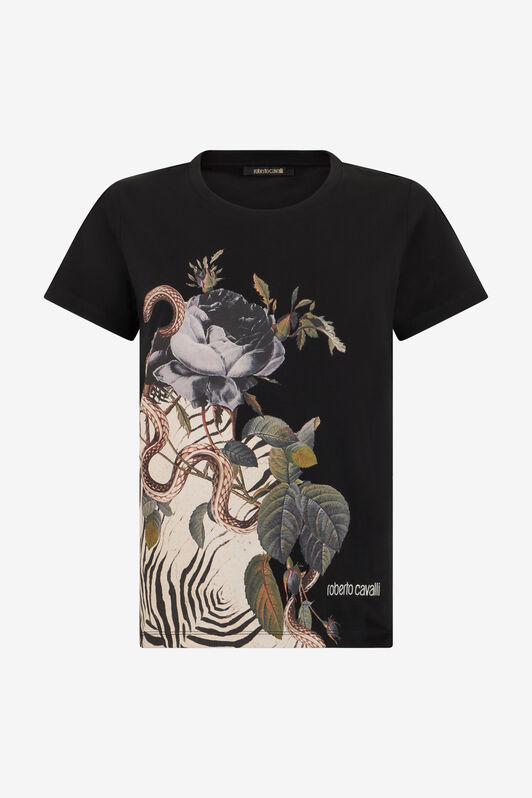 RC T-Shirt Mit Jewellery Foulard-Print BLACK SOT60J-JD003