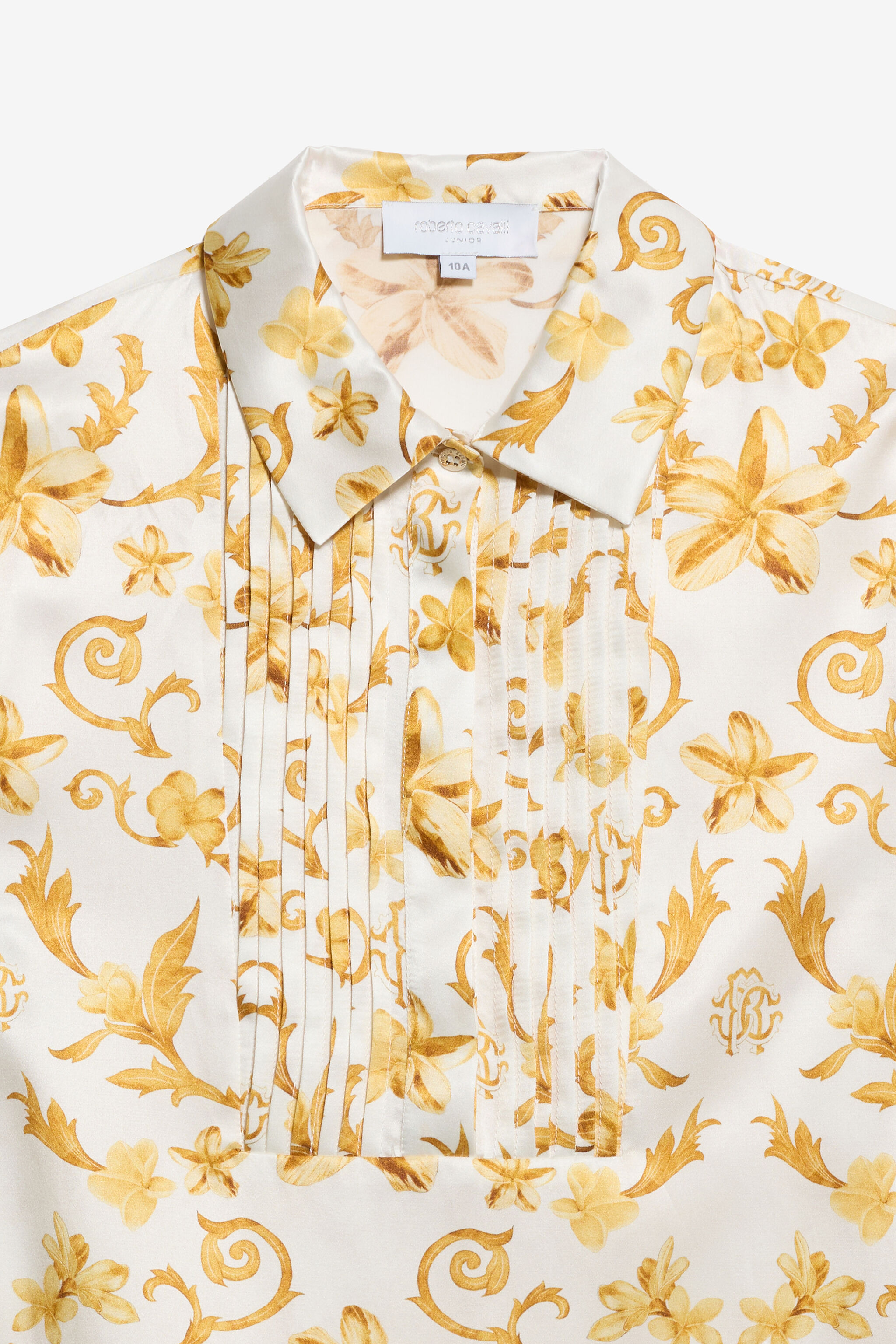 JU Danza Floreale Bordeaux Print Silk Mini Dress WHITE/GOLD TJT10I-SCN37