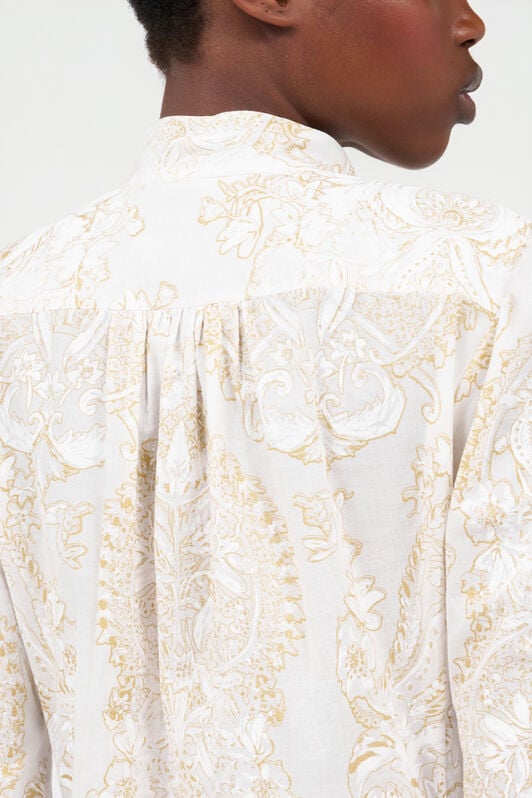 RC Ornamental White Print Shirt WHITE WQT701-RLR36