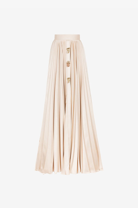 RC Jupe longue plissée ornementée Ivoire QWT309-RD034