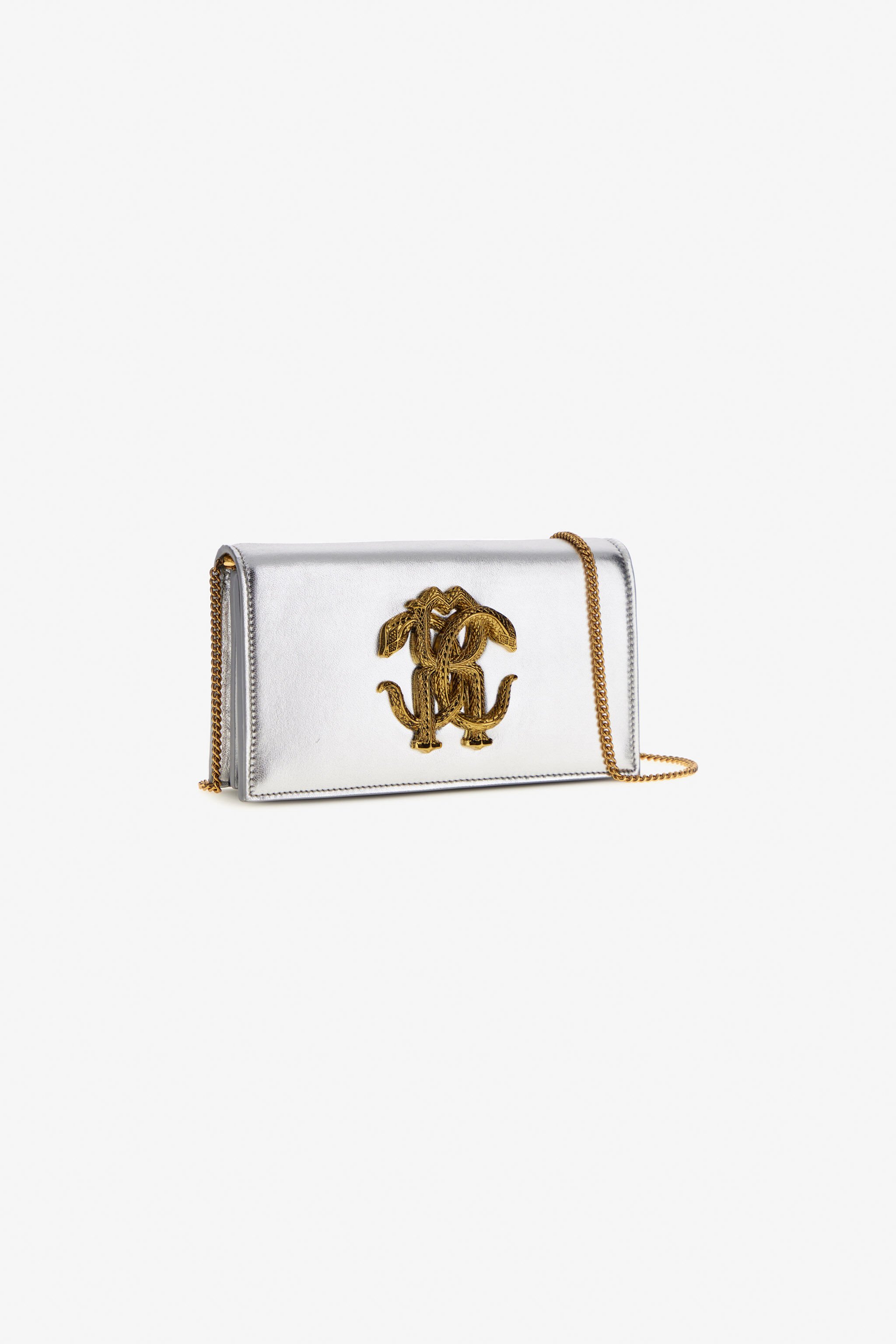 RC Shoulder bag with Monogram Mirror Snake Silver SKB112-PN199