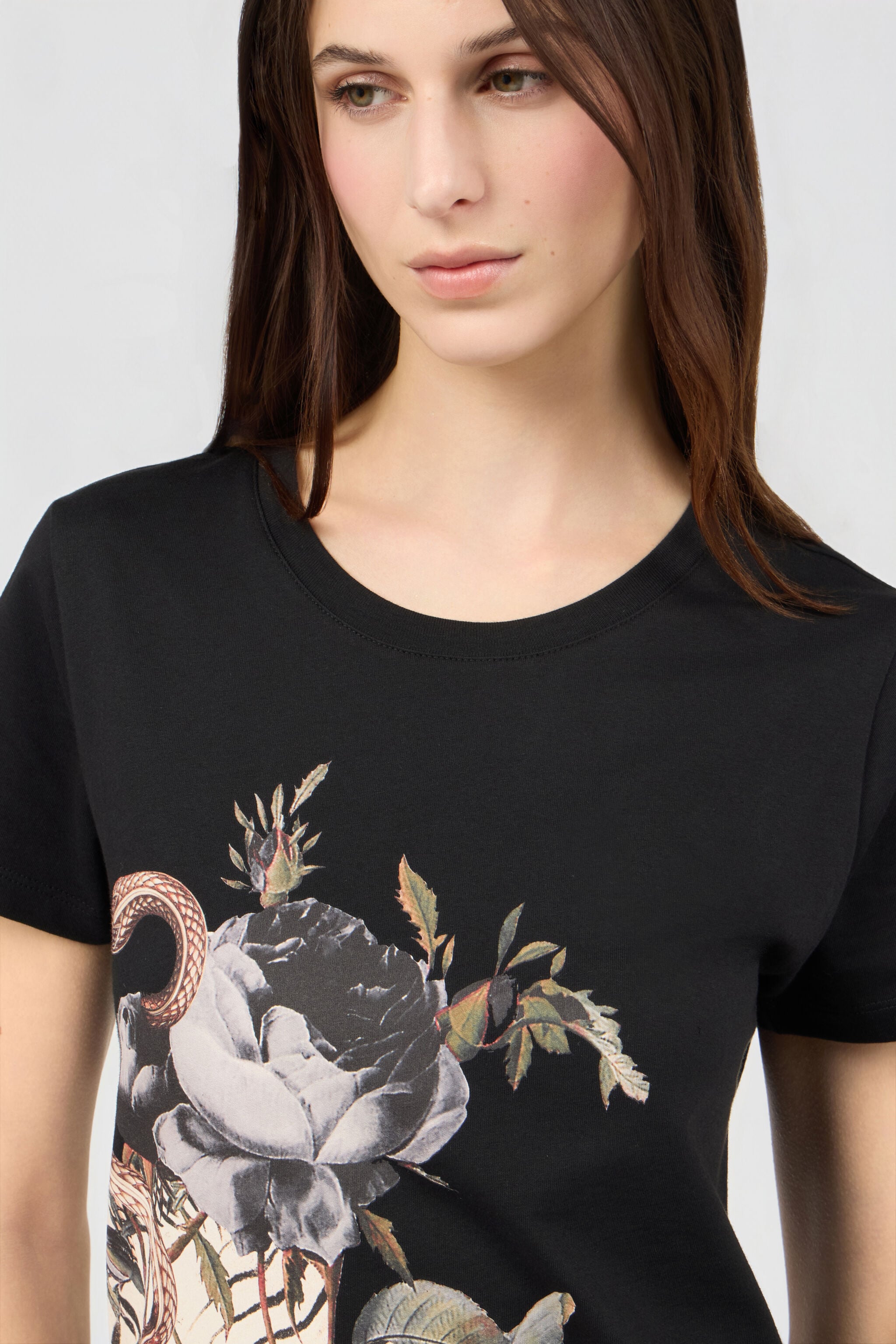 RC T-Shirt Mit Jewellery Foulard-Print BLACK SOT60J-JD003