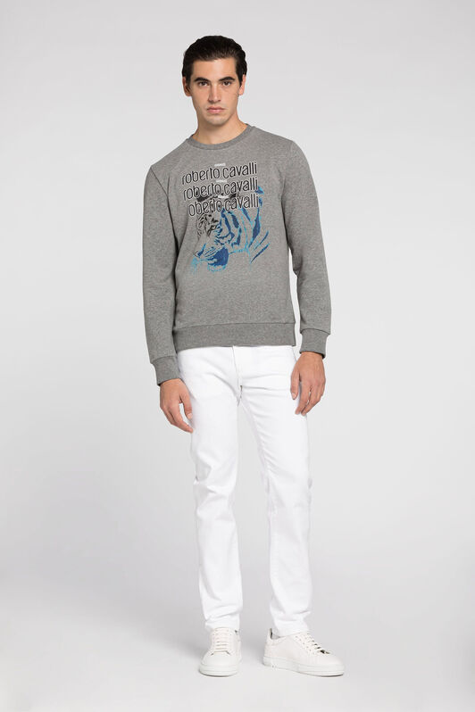 RC Logo And Tiger-Print Sweatshirt Gray JST65D-CF054