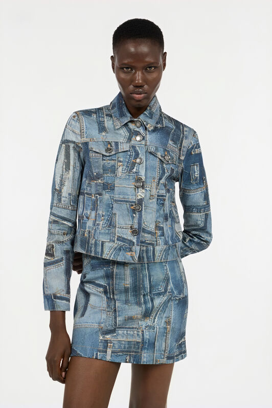 RC Patchwork Capsule Collection Denim Jacket Blue UWJ450-VT001