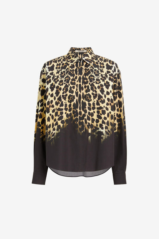 RC Leopard print button-up shirt RC Leopard print button-up shirt BLACK/RUM/NUDE NQT701-THB78