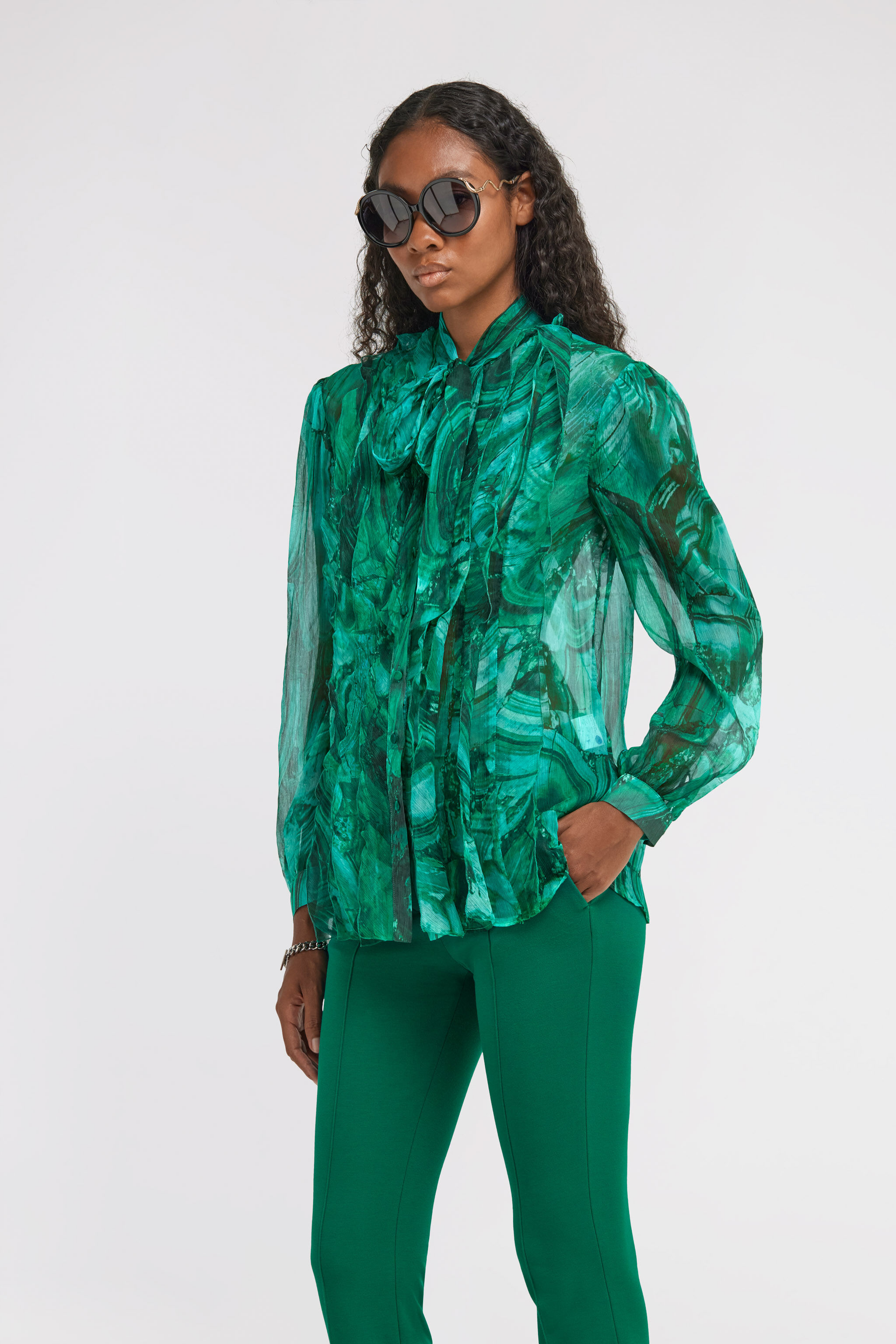 RC Malachite Print Blouse Green TKT711-CKN06