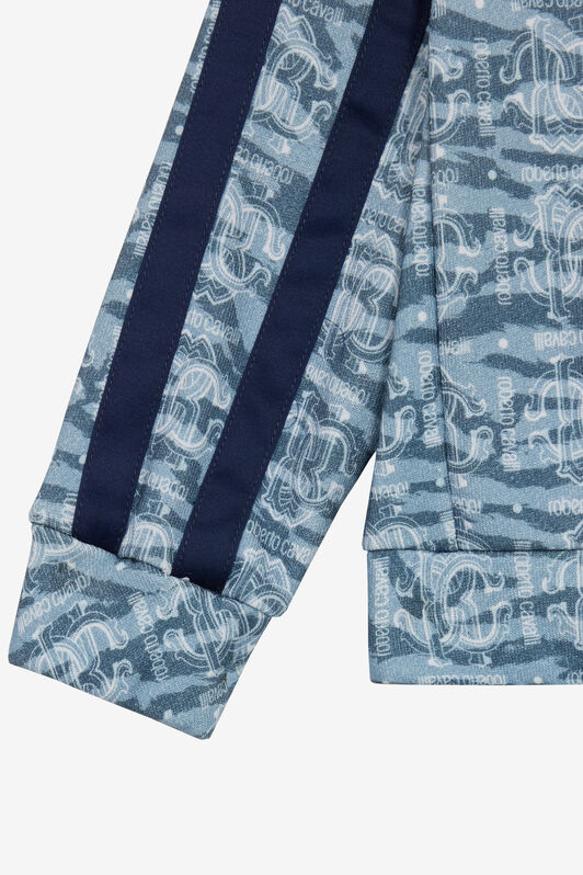 JU Sudadera Con Cremallera Y Estampado Integral Azul claro UJT693-5OO44