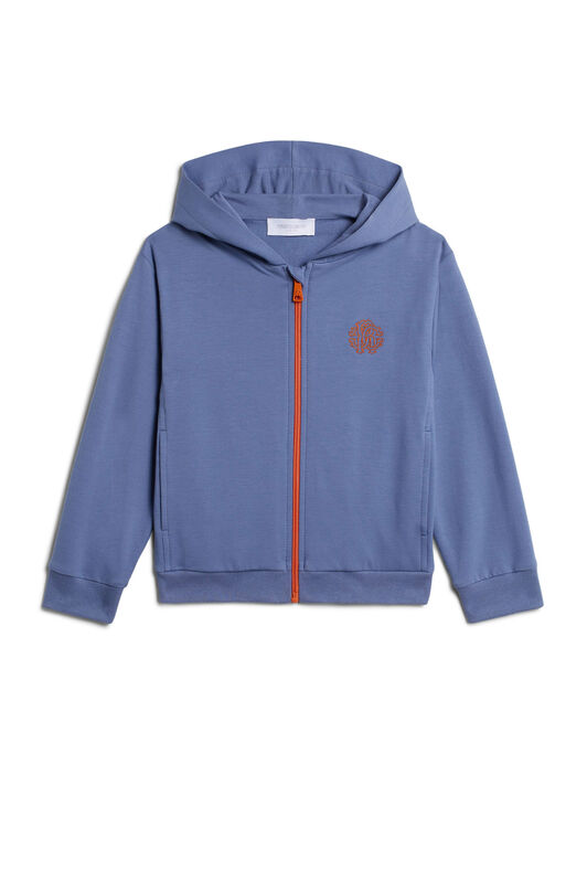 JU Blue zip front hoodie JU Blue zip front hoodie DENIM/ORANGE IJT920-CF042