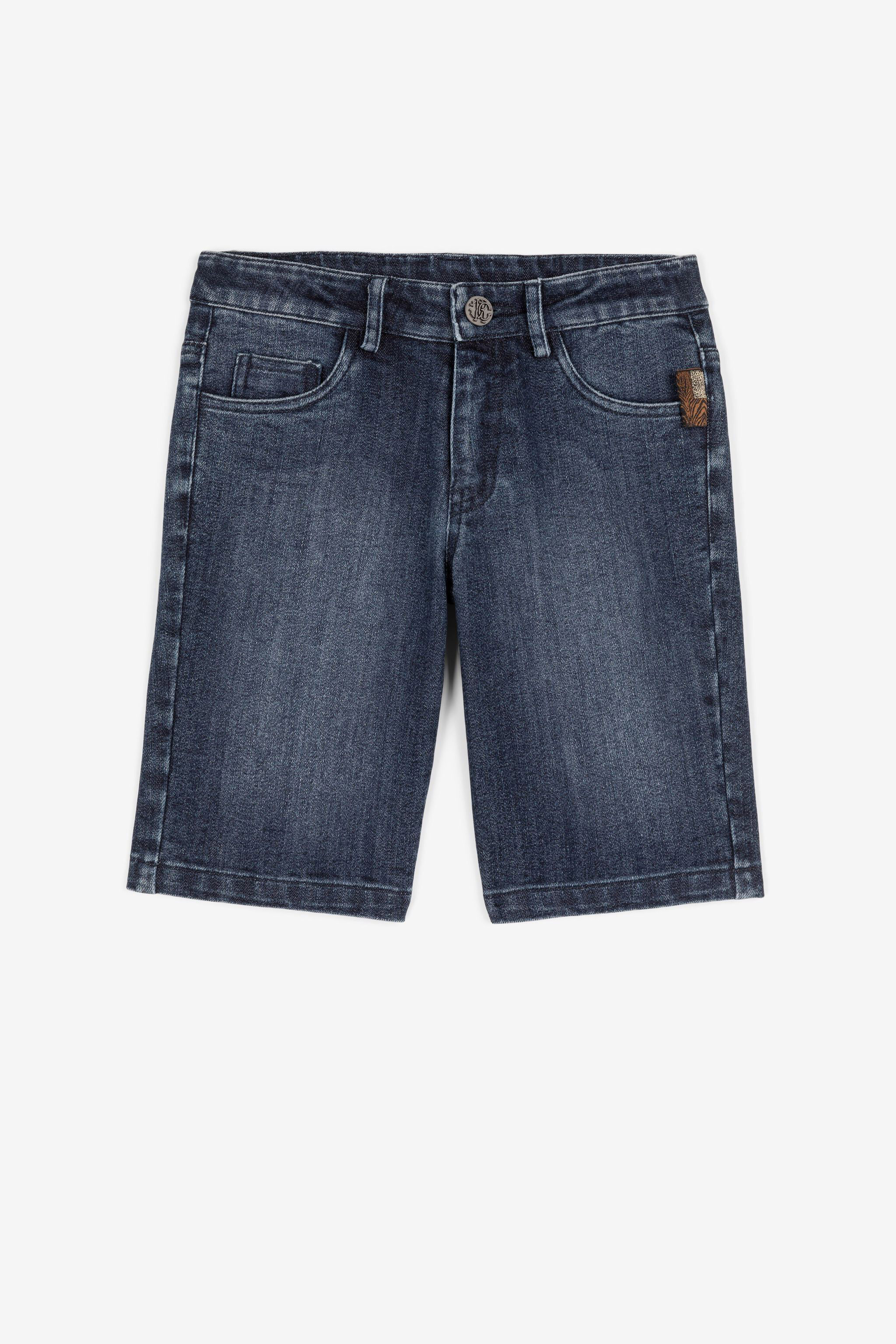 JU Dunkle Shorts mit Logo-Stickerei Medium blue QJJ276-DS015