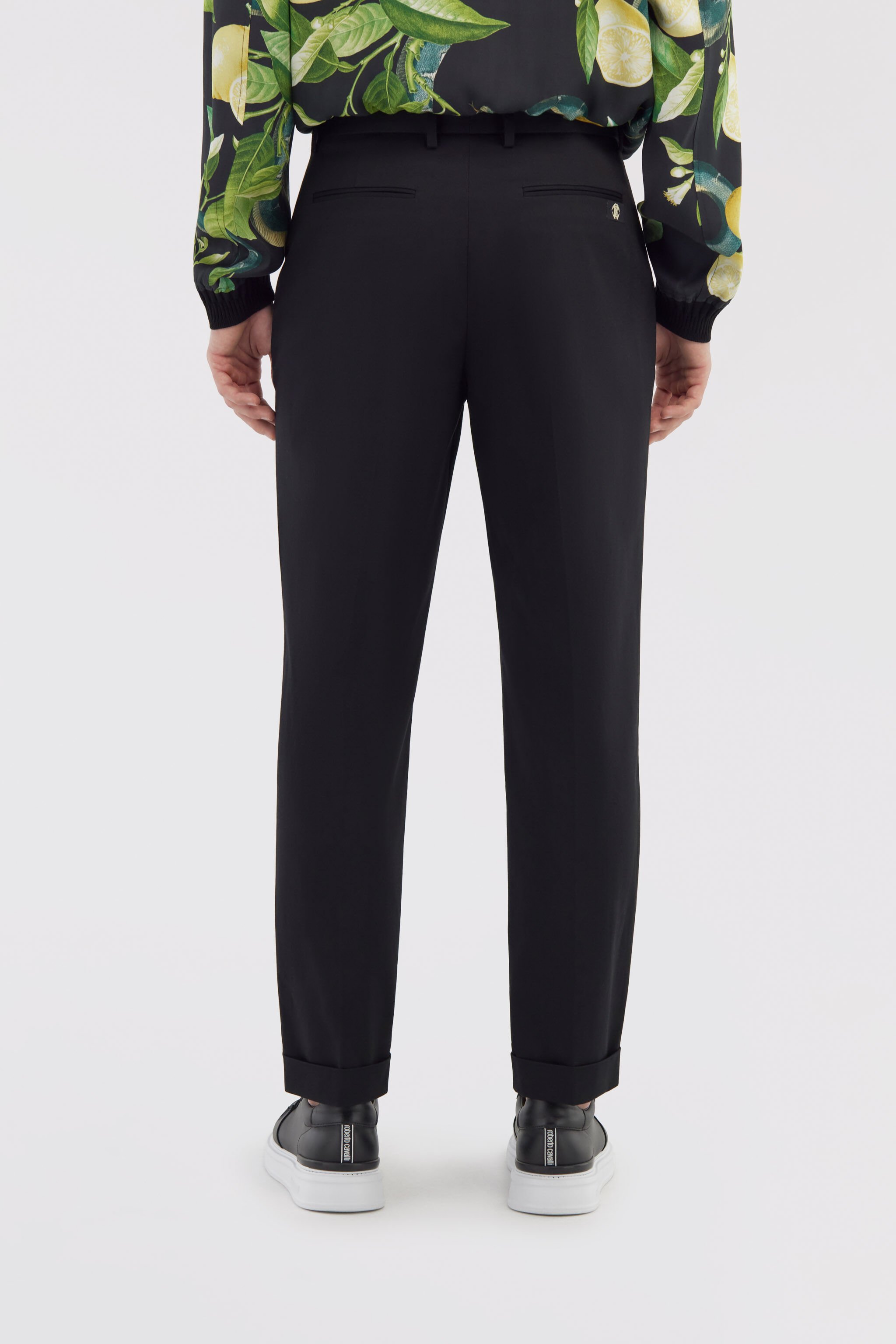 RC Tailored slim pants with fang Schwarz SRT247-FN061