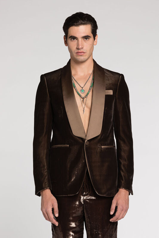 RC Single-Breasted Blazer Dark brown RRT450-8R010