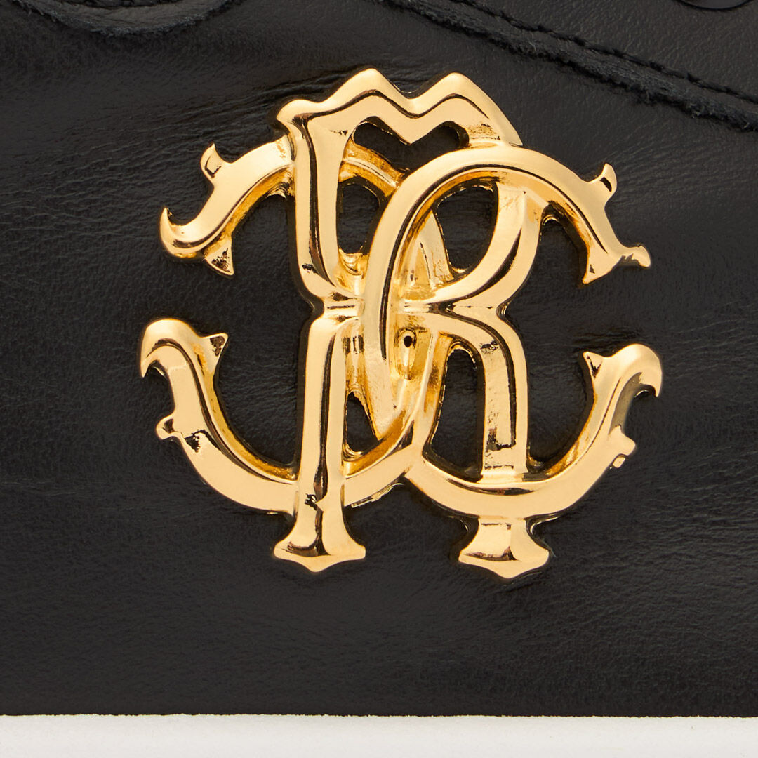 RC Zapatilla Negra De Piel Con Monogram RC BLACK QOS01J-PZO13