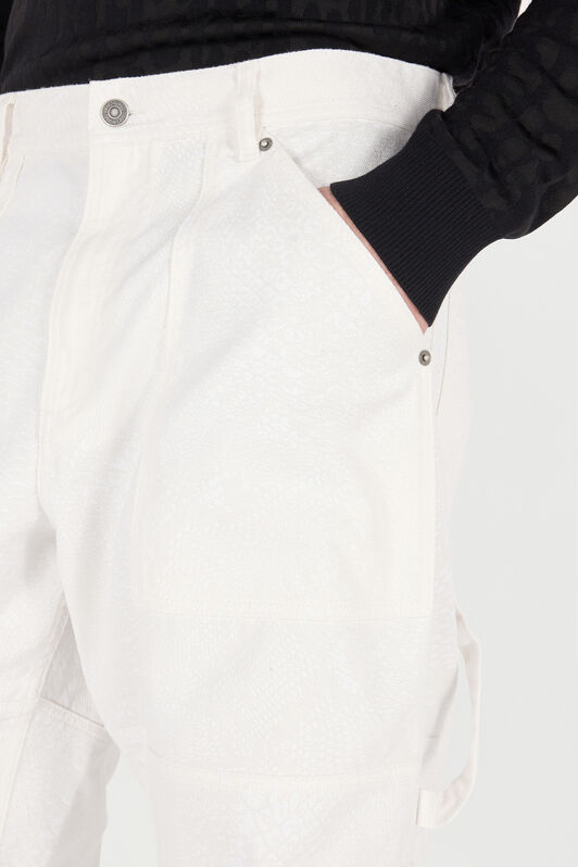 RC Pantalon À Imprimé Python Et Poches Blanc URJ230-4NN53