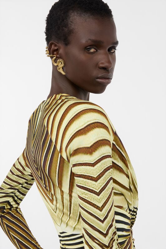 RC Extra-Long Dress with Ray Of Gold Print NATURAL/GOLD WWT113-JRS34