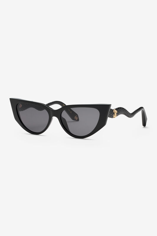 RC Cat-eye shape sunglasses with scale effect temples Black UALD12-ID207
