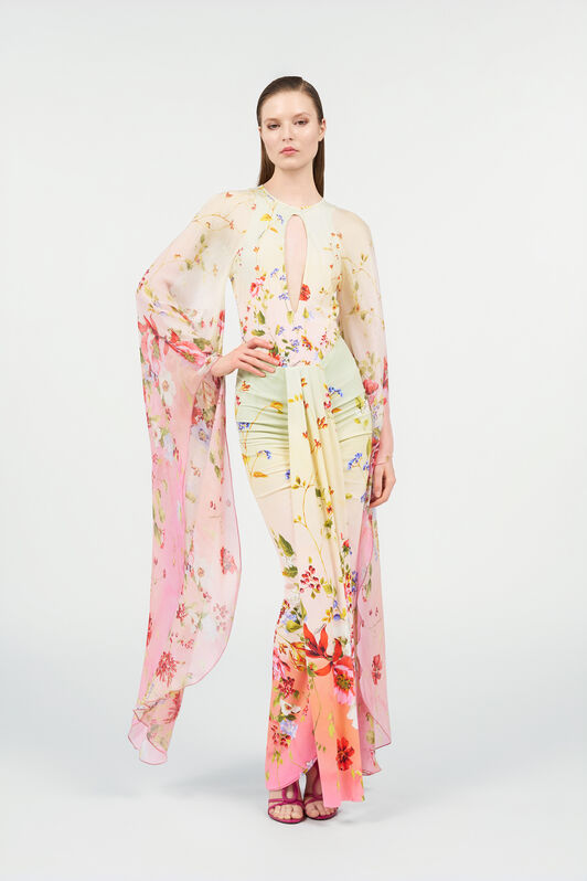 RC Sarong Miami Flowers GREEN/FUCHSIA WQW008-HVR32