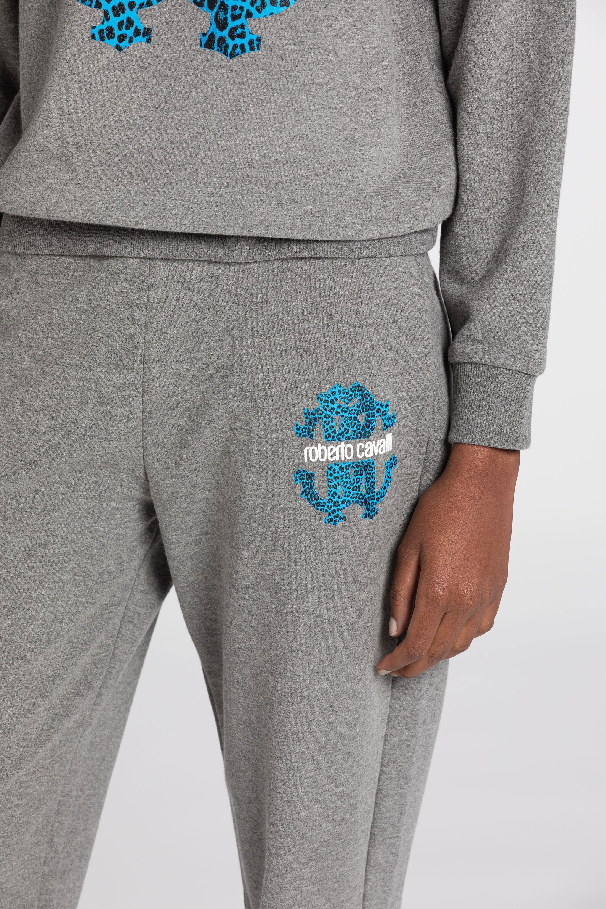 RC RC Monogram-Print Cotton Sweatpants Gray JST23C-CF050