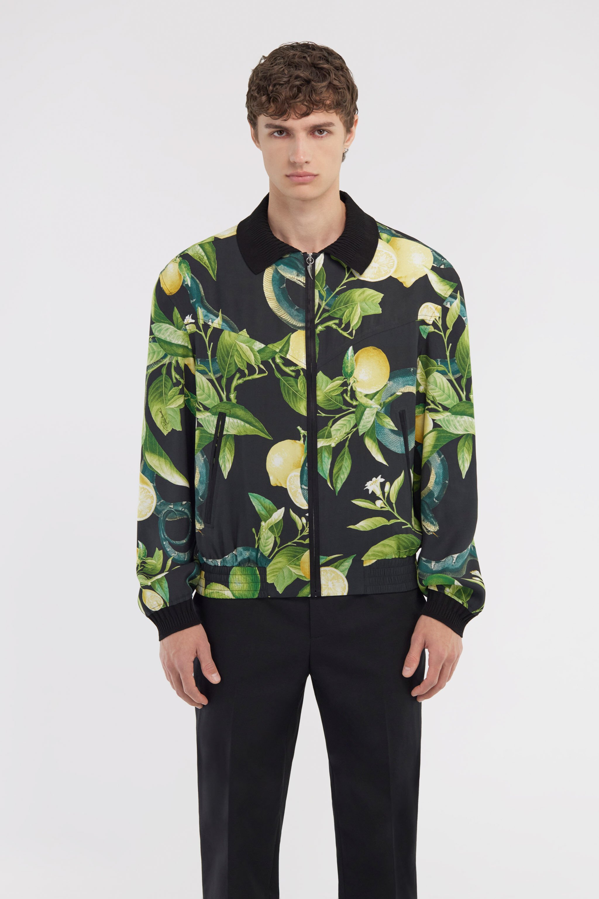 RC Bomber with Lemon print Black SRT465-6DI89