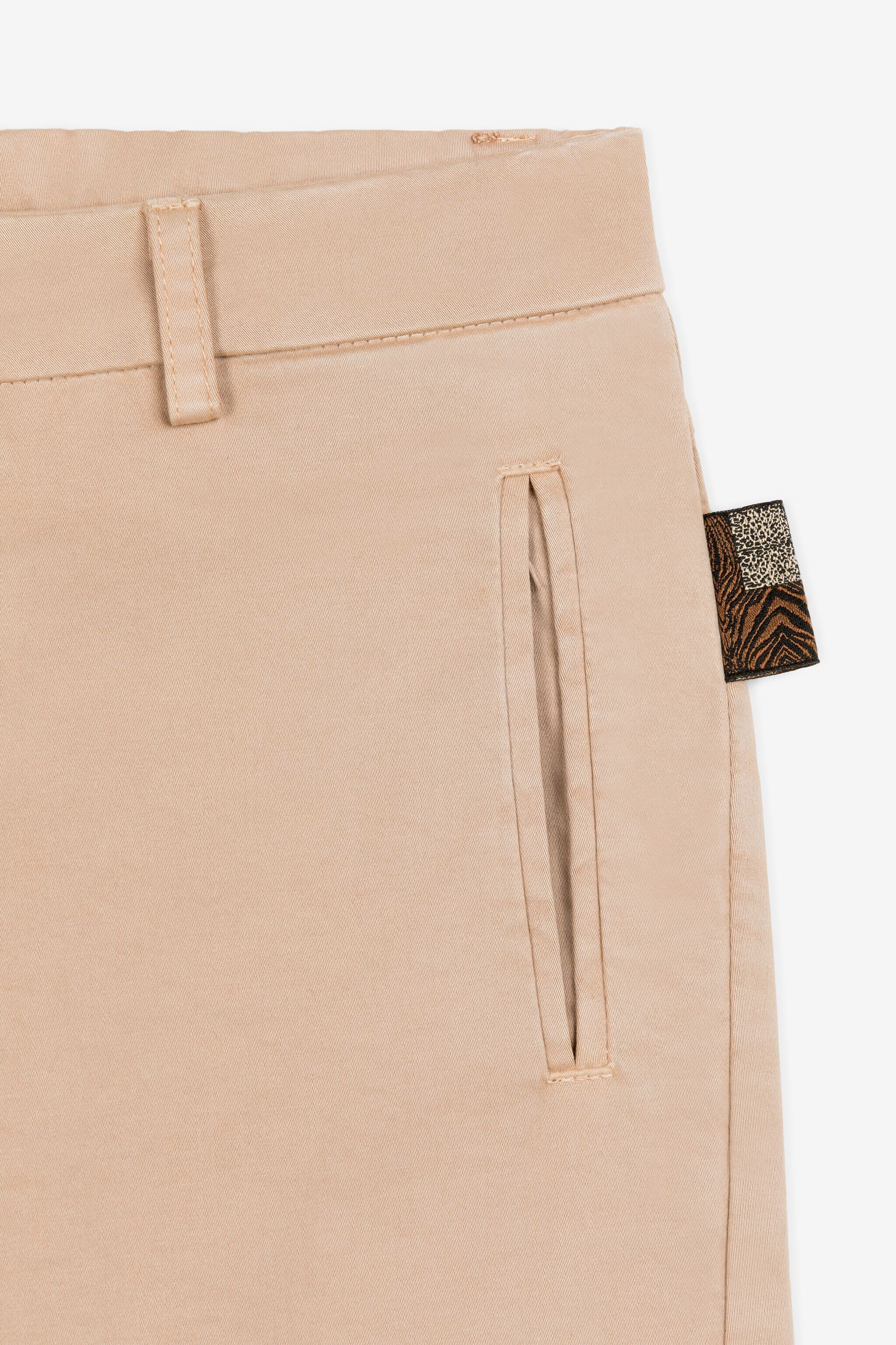 JU Animalier Patchwork-Tab Cargo Trousers Light brown RJT20O-CE035