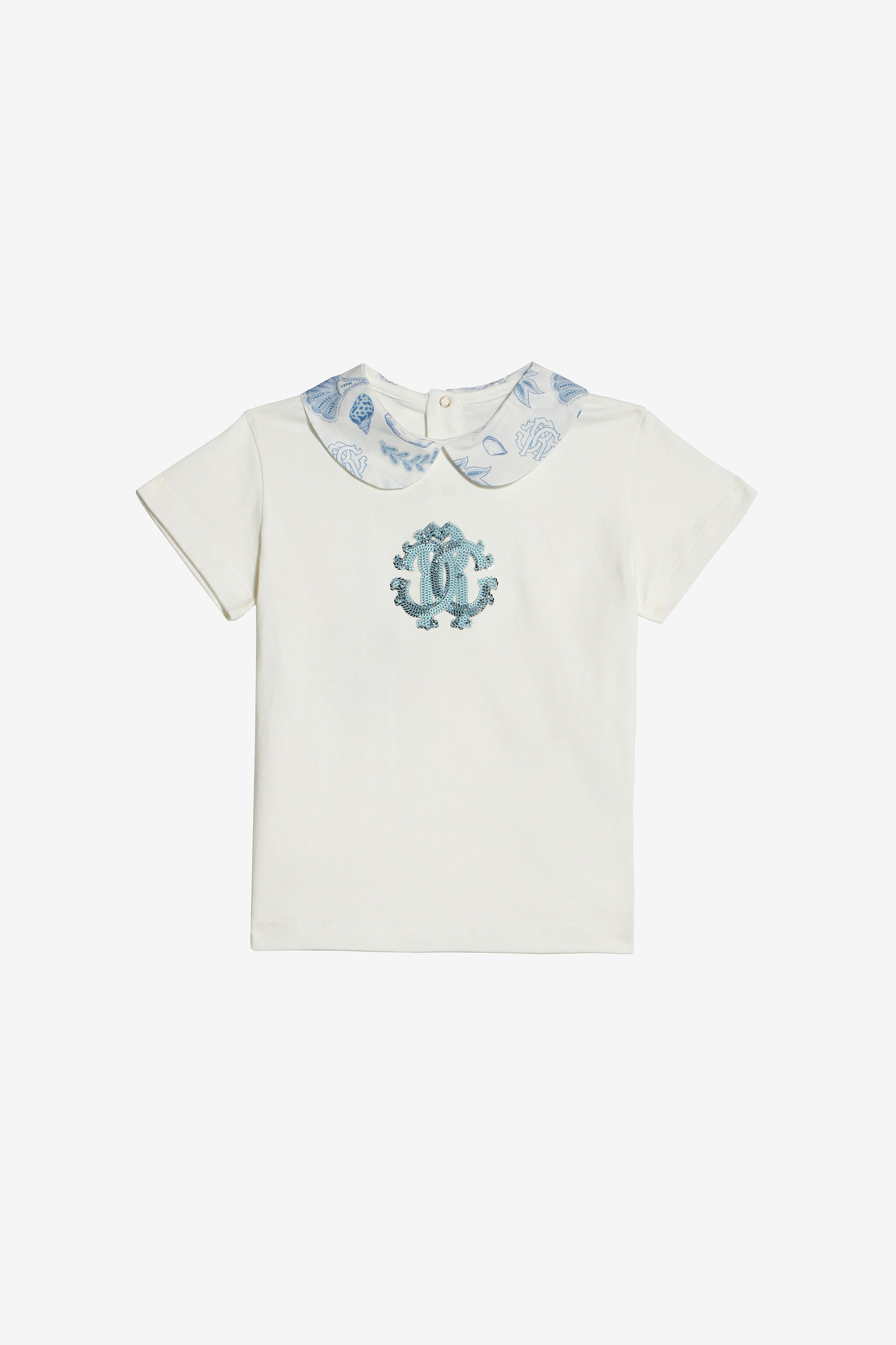 JU T-Shirt Con Monogram RC In Paillettes MILKY WHITE UJT601-JD001