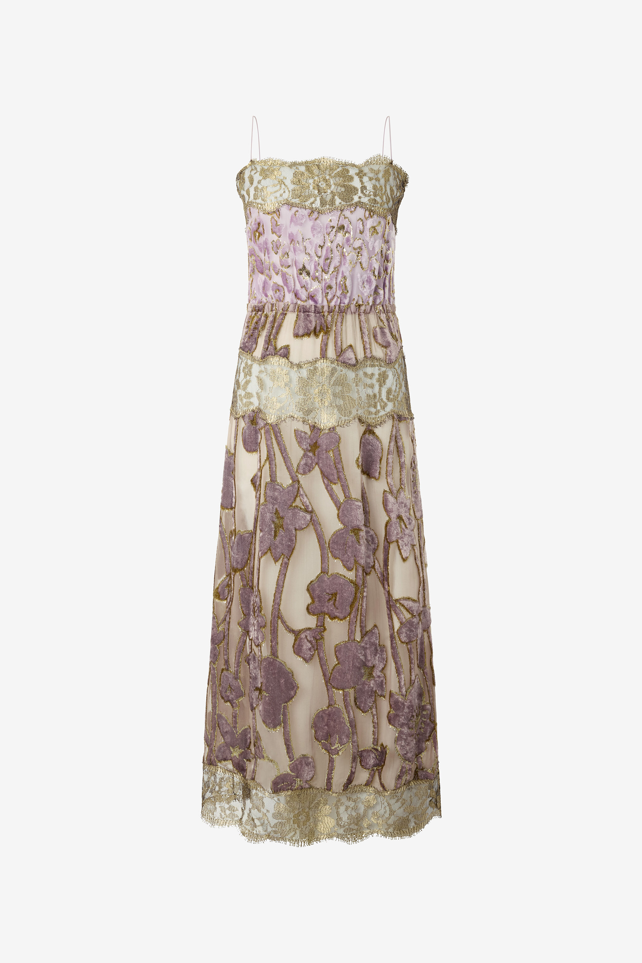 Nude And Lilac Dress With Floral Pattern in NUDE/LILLA for Women