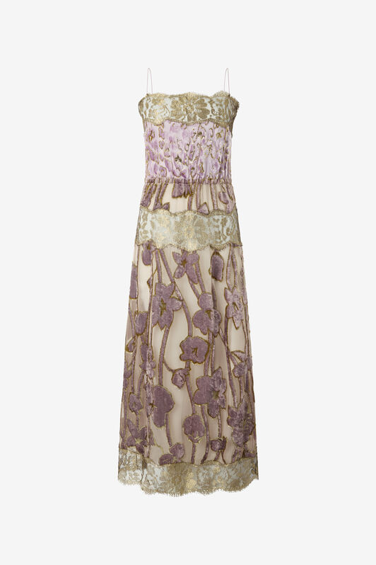 RC Nude And Lilac Dress With Floral Pattern RC Nude And Lilac Dress With Floral Pattern NUDE/LILLA VWT140-FC007
