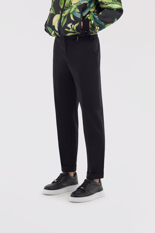 RC Tailored slim pants with fang Schwarz SRT247-FN061