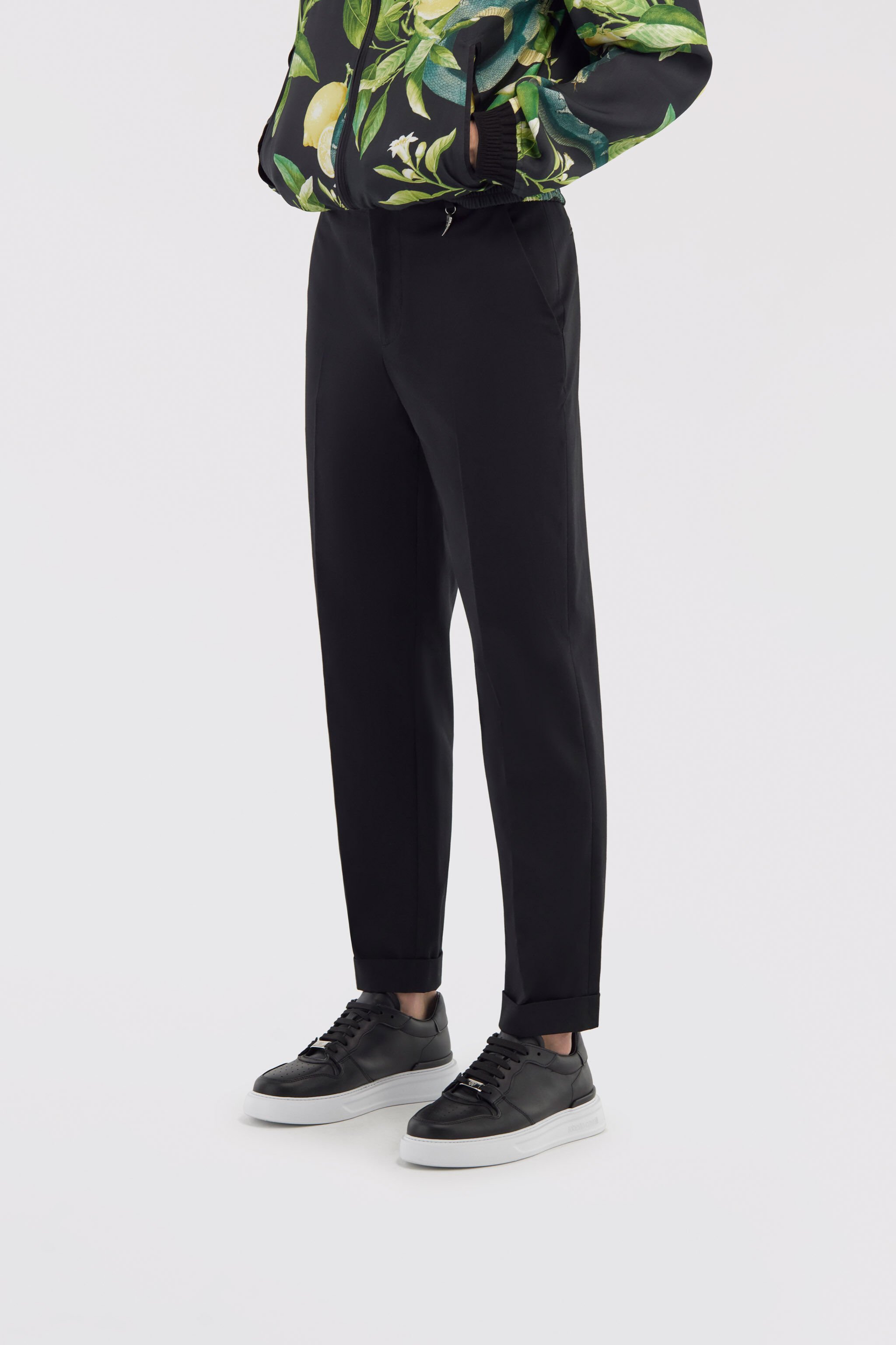 RC Tailored slim pants with fang Schwarz SRT247-FN061