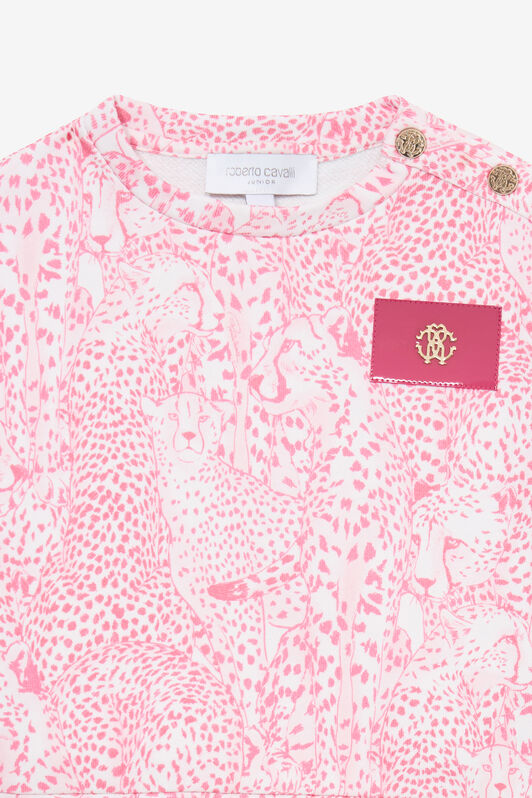 JU Sweatshirt Imprimé Animalier PINK UJT66C-5OO37