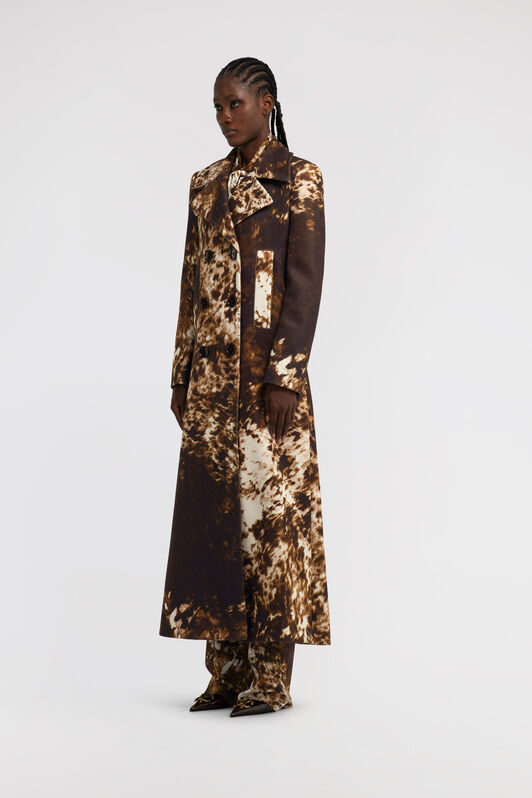 RC Appaloosa Print double-breasted Trench Brown TKT505-9MN08