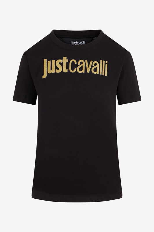 JC Schwarzes T-Shirt Mit Logo BLACK/GOLD VFT192-VF315