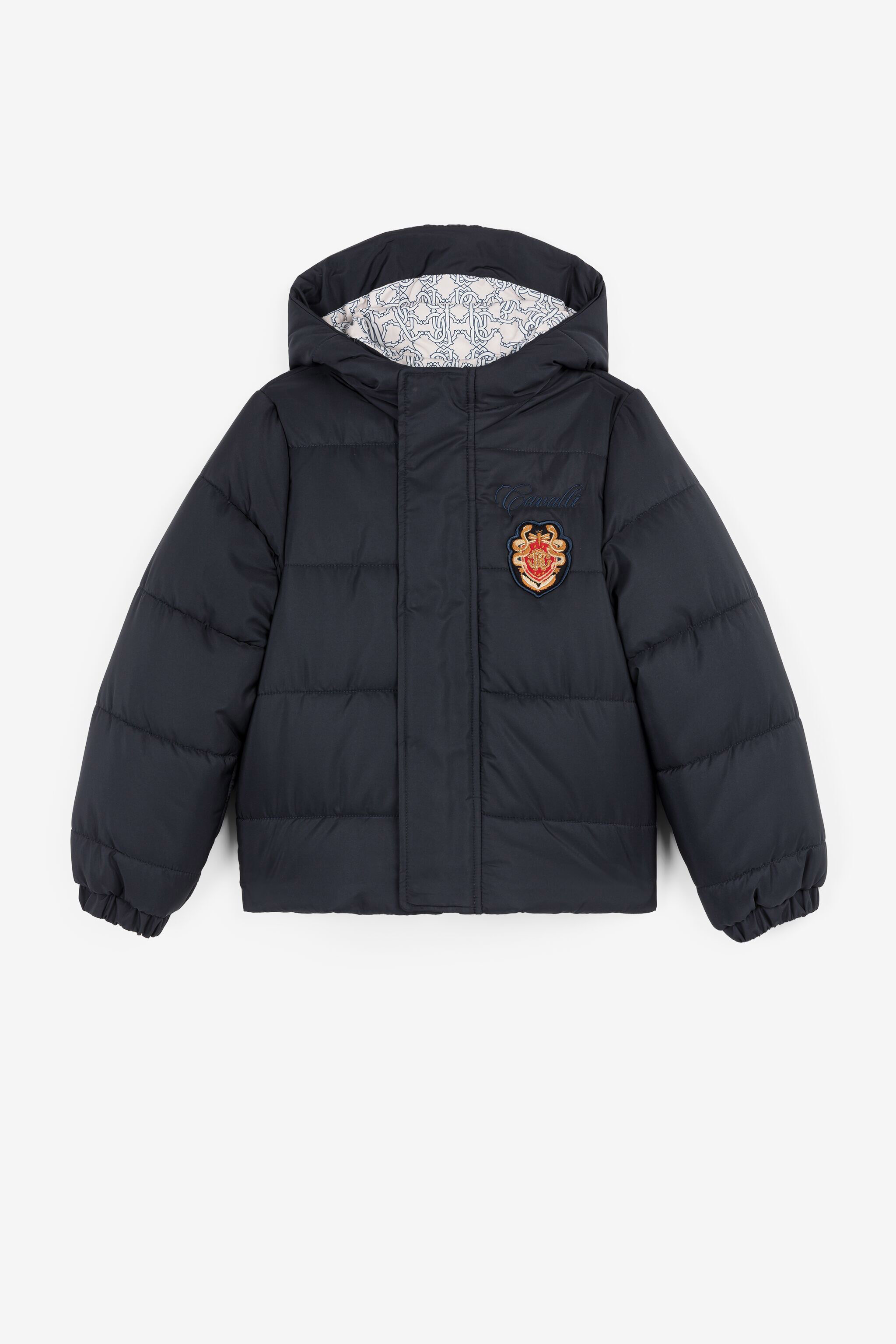 JU RC Monogram Crest-Appliqué Padded Jacket Dark blue PJT418-SB049