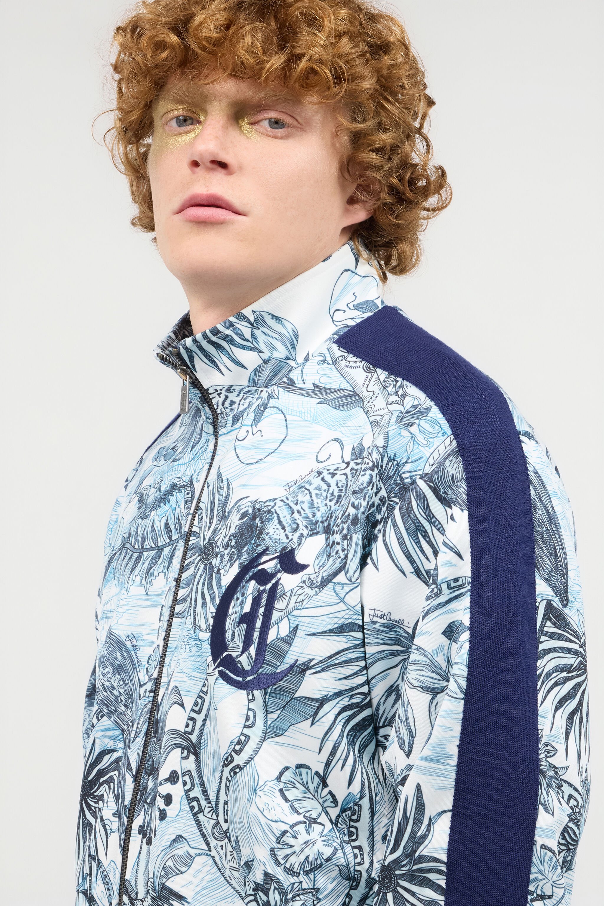 JC Sweatshirt With Jungle Print Light blue UFT071-UF091