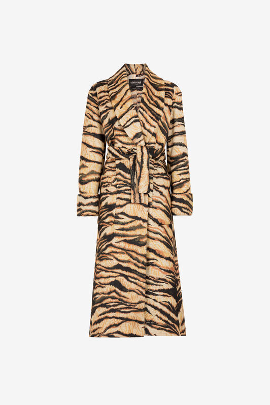 RC Freedom-print belted coat Light Brown RKT507-7QH36