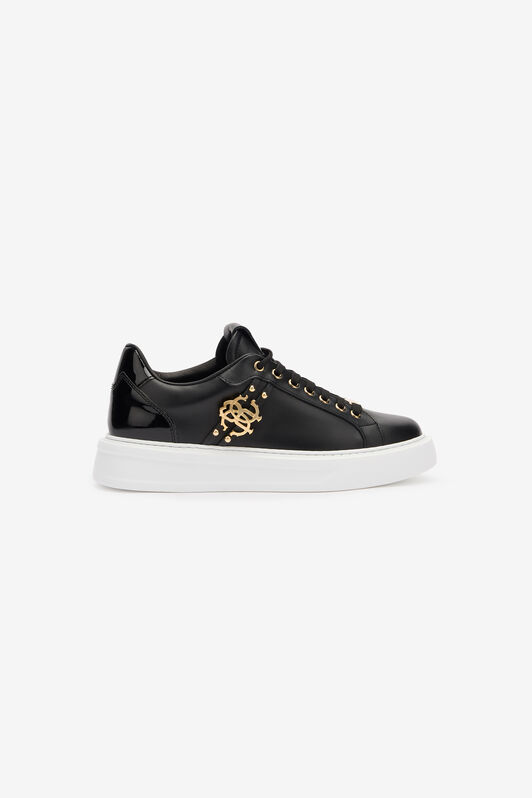 RC Leather Sneakers With Golden Details BLACK/GOLD POS01E-PZ085