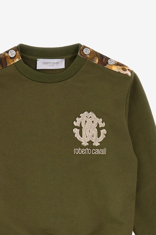 JU Felpa con logo Verde SJT922-CF050