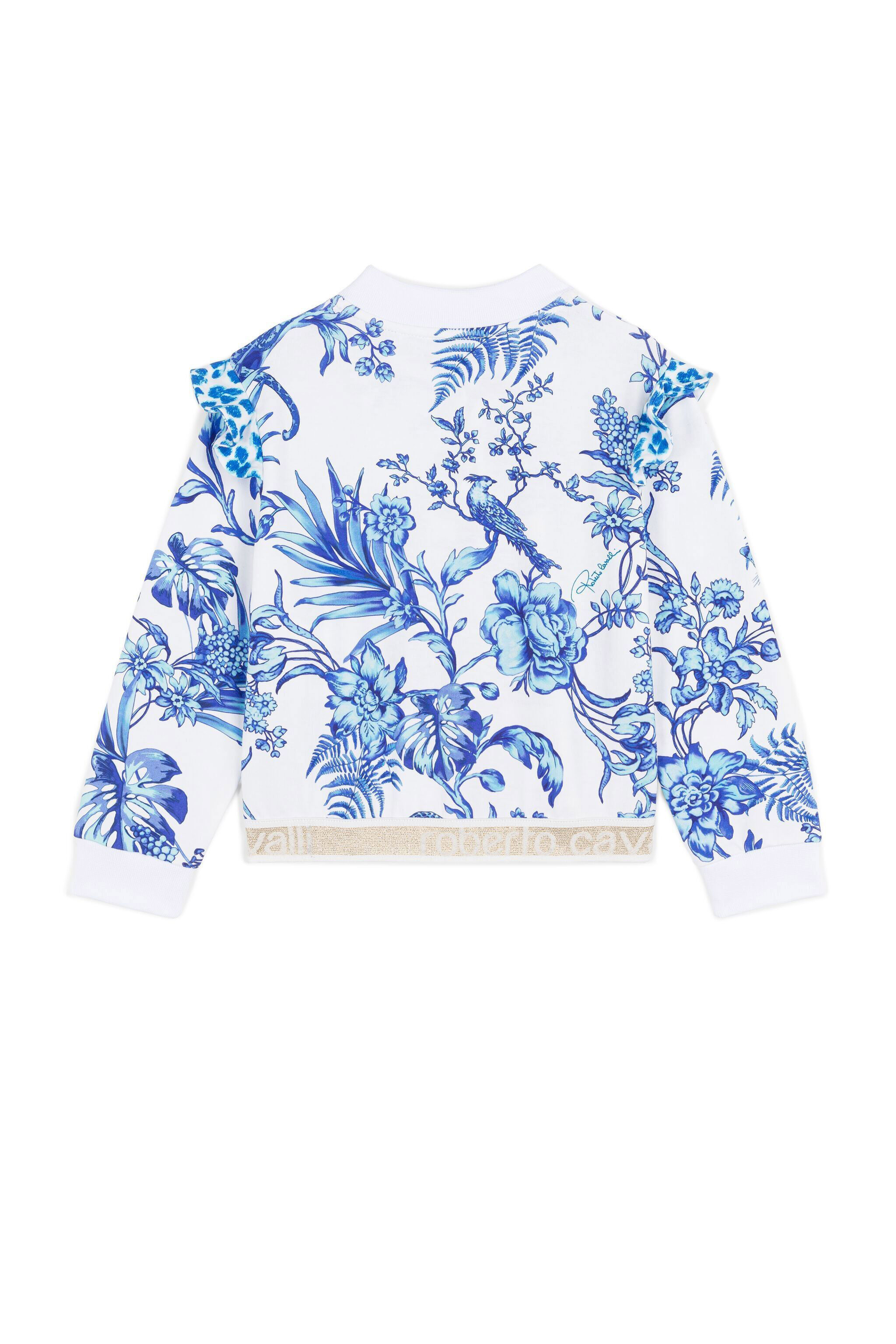 JU Wildlife-Print Bomber Jacket WHITE/BLUE MJT925-HUB67