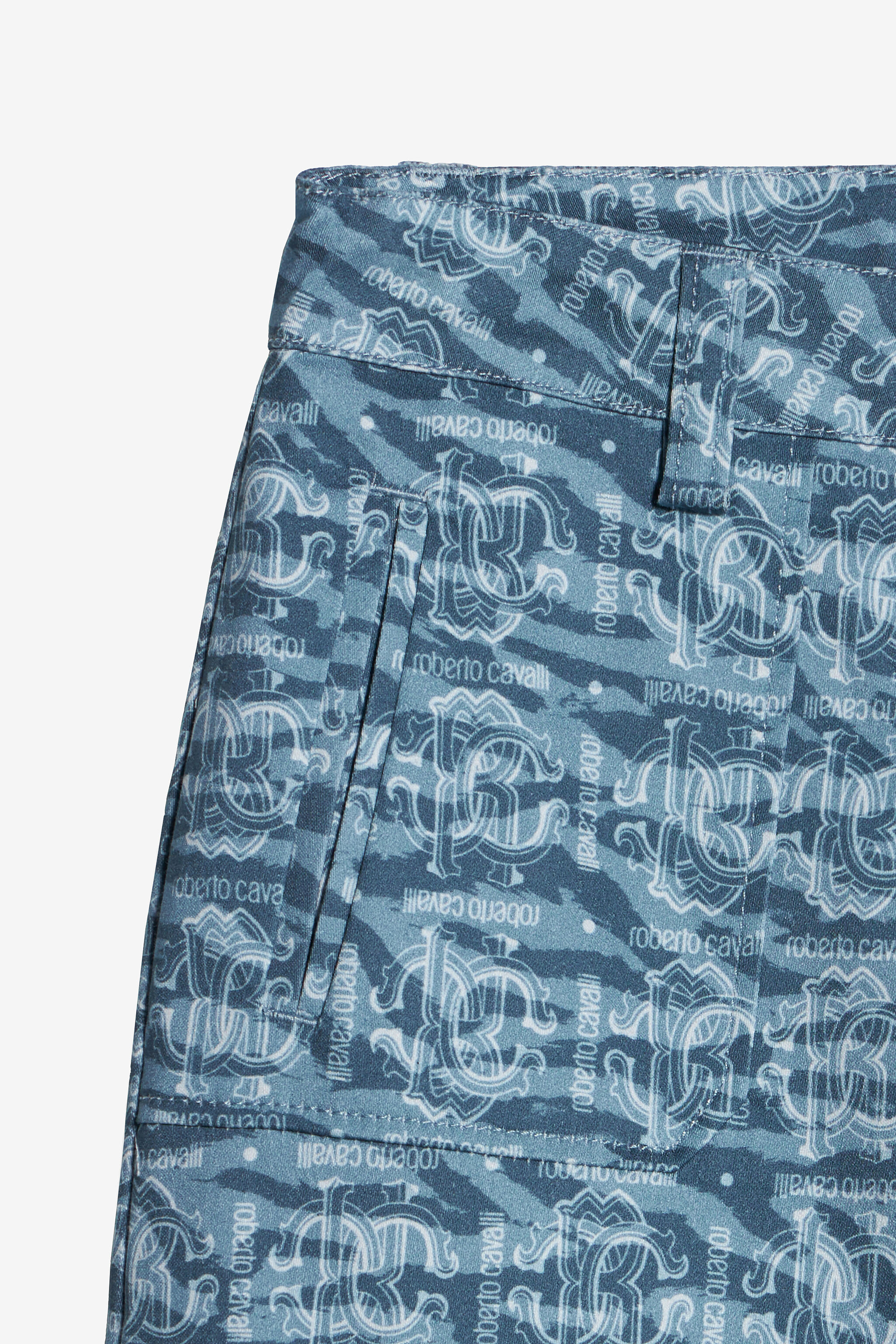 JU Pantaloni Con Stampa Logata All Over LIGHT BLUE/DARK BLUE UJT20I-6SO44