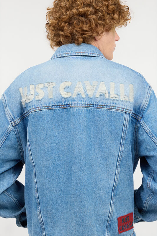 JC Denim Jacket With Lettering Light blue UFT077-UF115