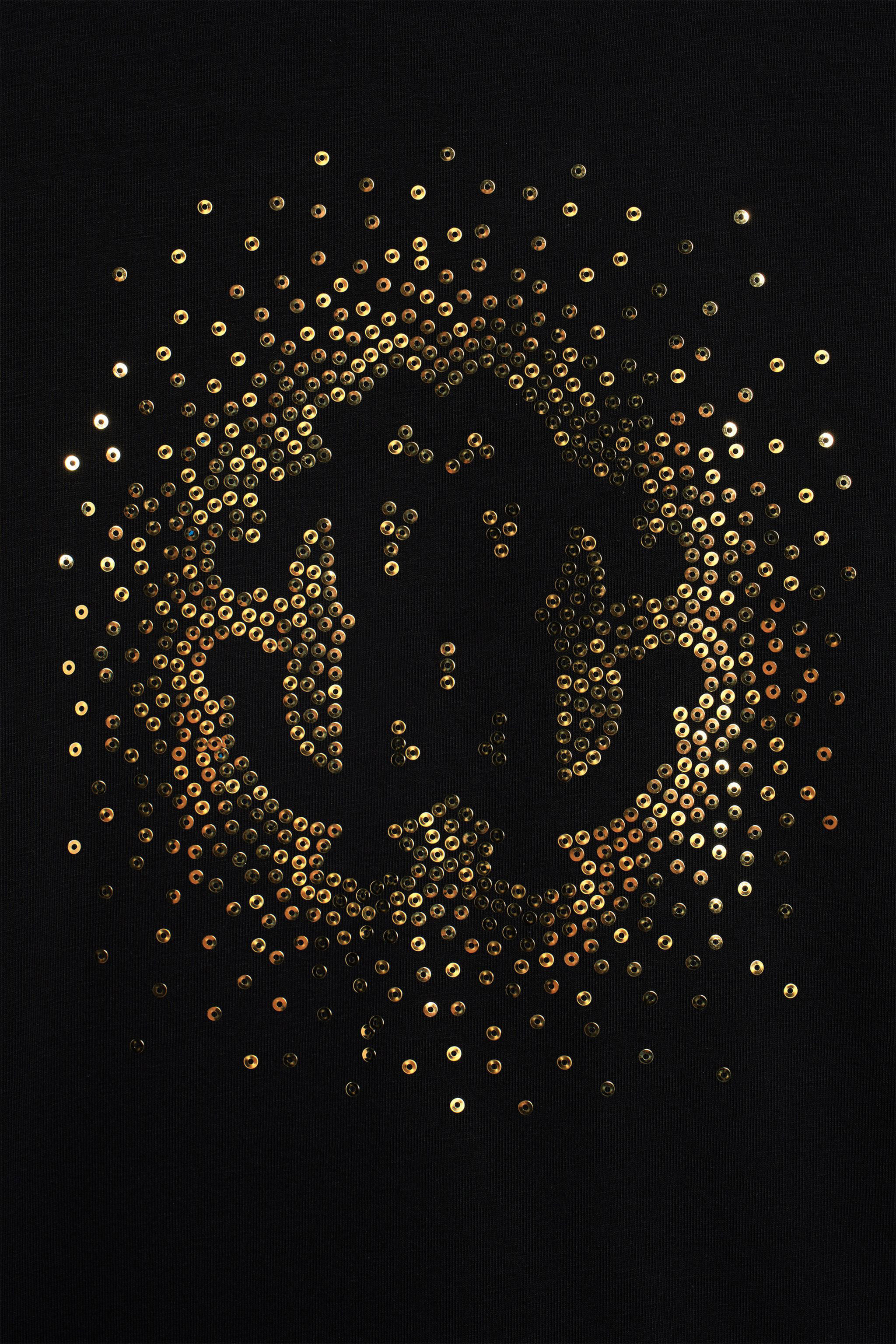 JU T-shirt con Monogram RC di paillettes BLACK IJT616-JV025