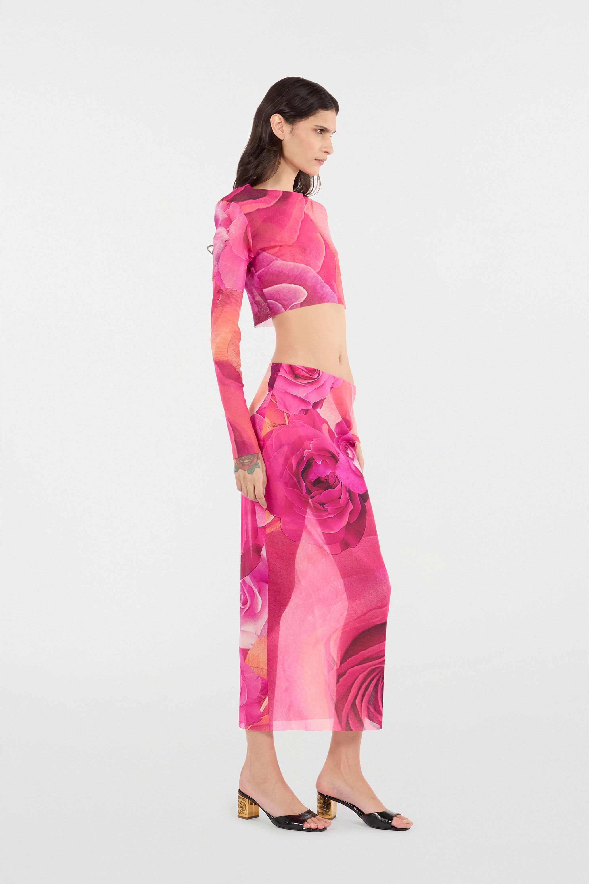 RC Rose Print Top And Skirt Set Fuchsia UKT13A-6HN48