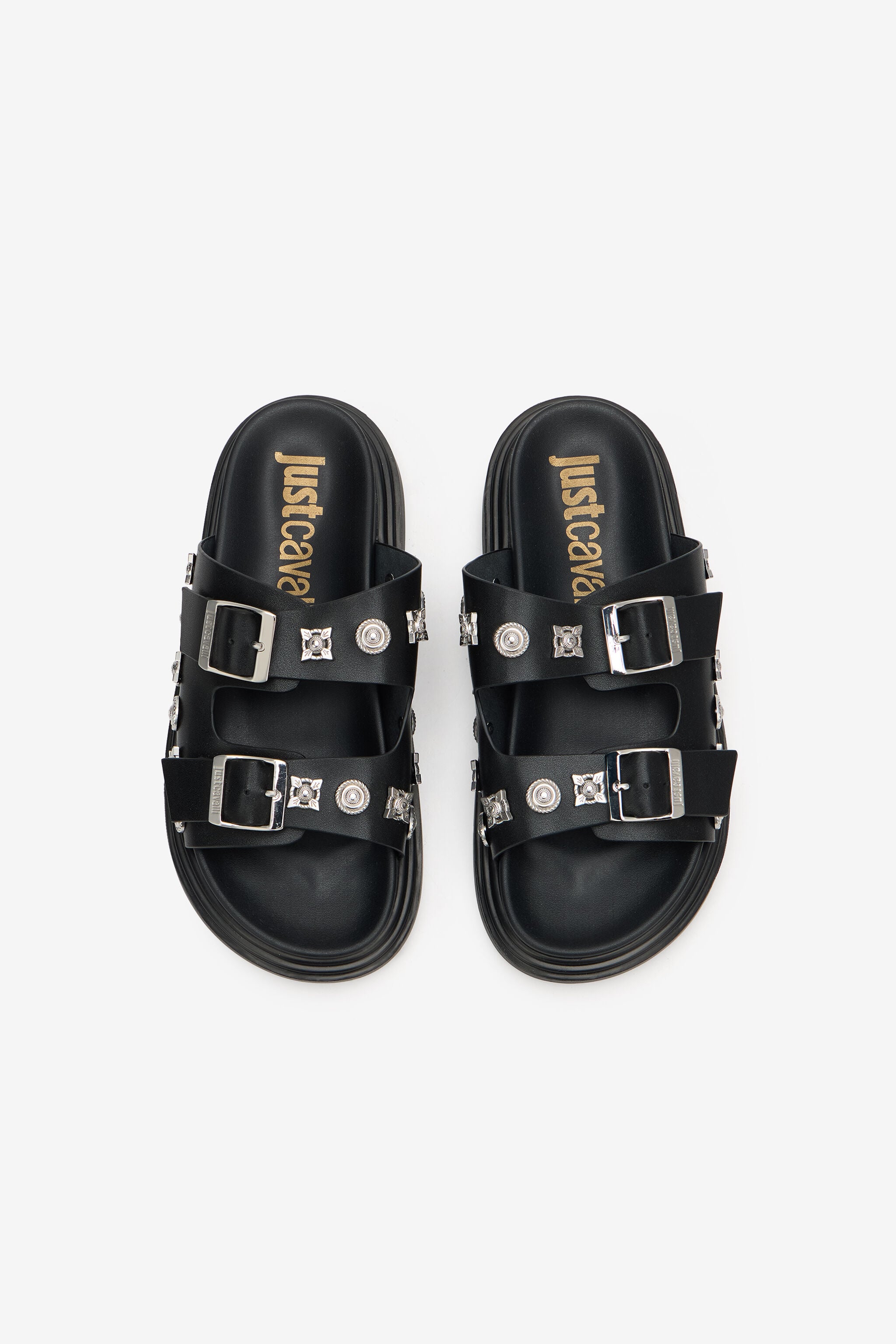 JC Sandale en cuir avec ornements JC Sandale en cuir avec ornements BLACK WFS109-WF347