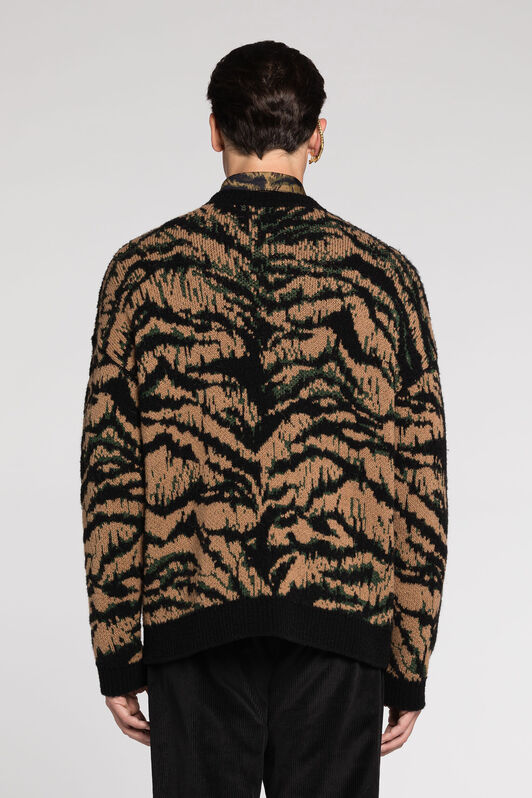 RC Maglione jacquard con motivo Freedom Marrone RRM619-MA006