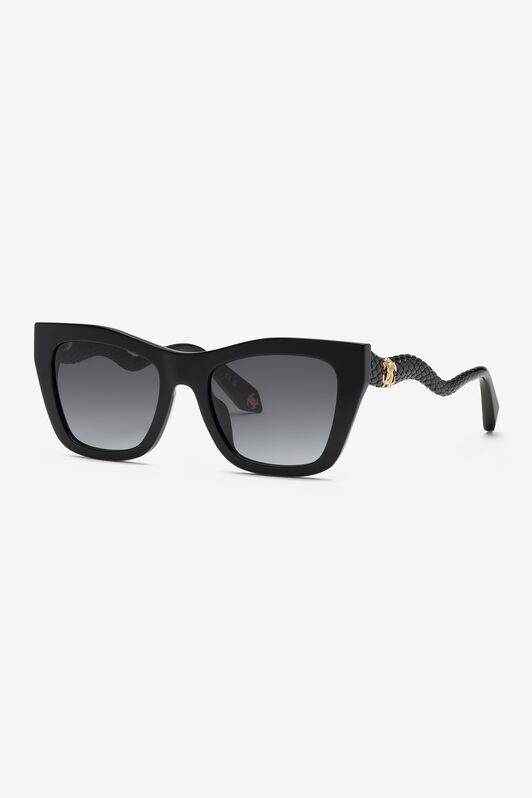 RC Geometrische Sonnenbrille mit Bügeln im Skaleneffekt RC Geometrische Sonnenbrille mit Bügeln im Skaleneffekt Schwarz UALD13-ID208